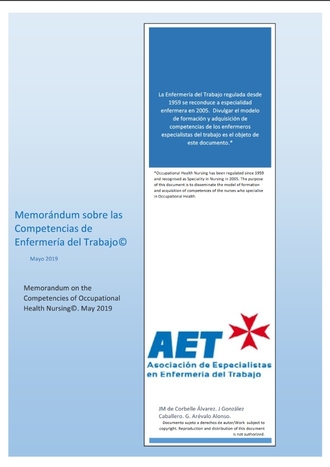 Memorandum on the competences of Occupational Health Nursing - Spain